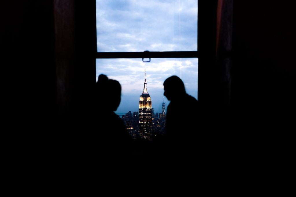 Vistas nocturnas desde Top of the Rock en Nueva York