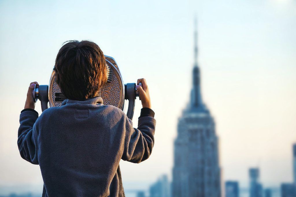 Vistas diurnas desde Top of the Rock con cielo despejado