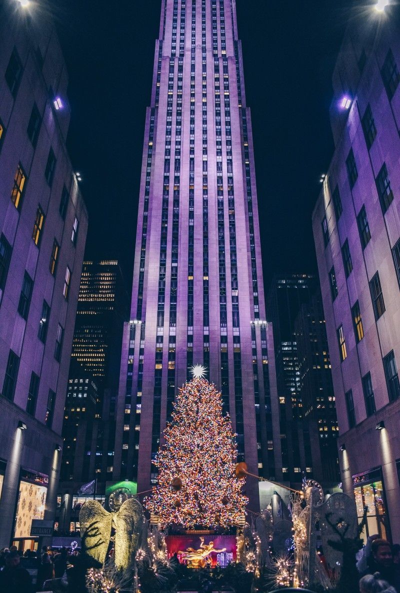 Árbol de Navidad y pista de hielo en Rockefeller Center